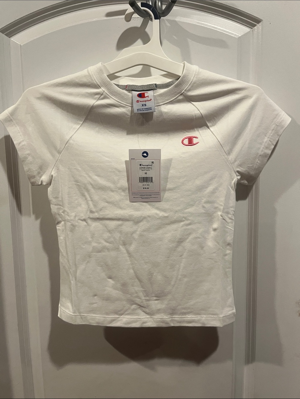 Champion Eco Reverse Weave Baby Tee Baby Tee White XS NWT